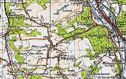 Old map of Pentyrch in 1947