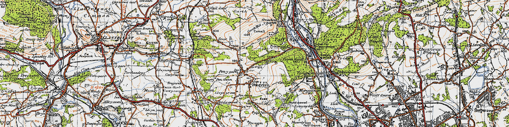 Old map of Pentyrch in 1947
