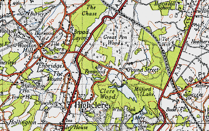 Old map of White Oak Ho in 1945
