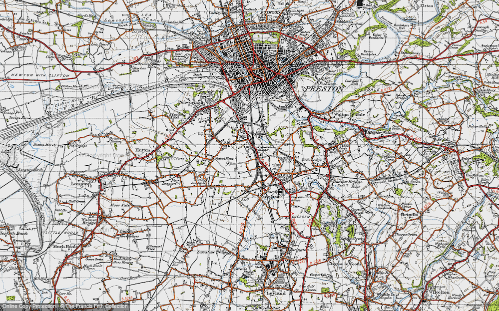 Old Map of Penwortham Lane, 1947 in 1947