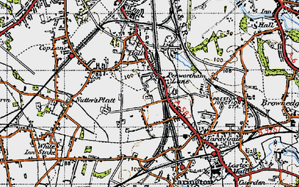 Old map of Penwortham Lane in 1947