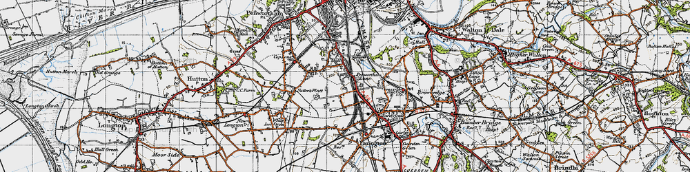 Old map of Penwortham Lane in 1947