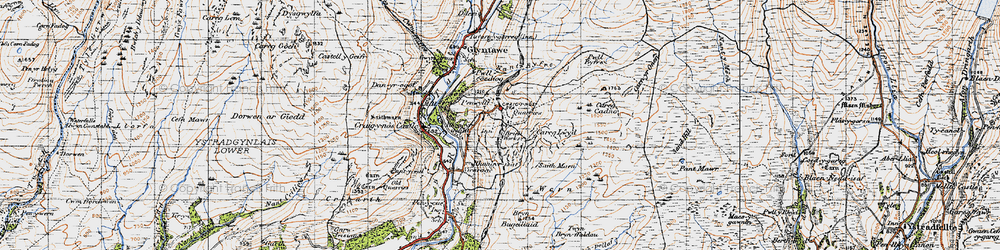 Old map of Penwyllt in 1947