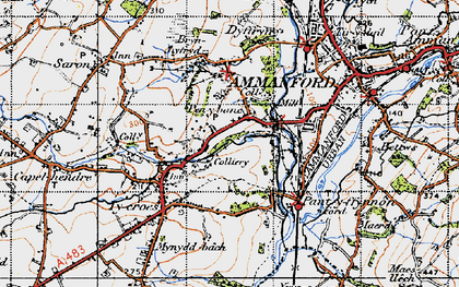 Old map of Penybanc in 1947