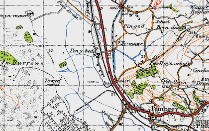 Old map of Penybedd in 1946