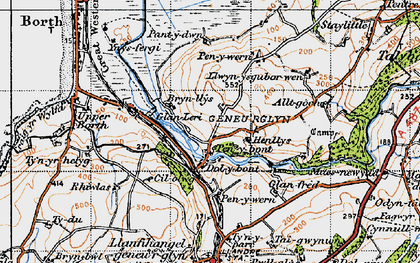 Old map of Penybont in 1947