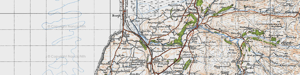 Old map of Penybont in 1947