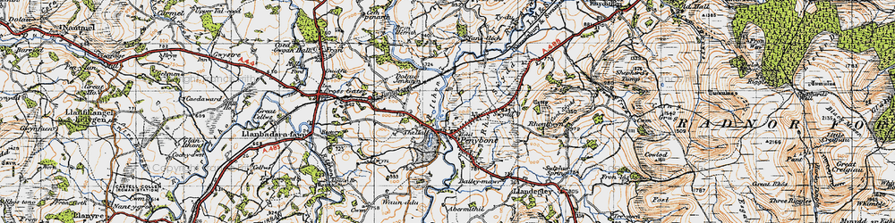 Old map of Abermithel in 1947