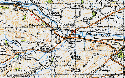 Old map of Penybontfawr in 1947