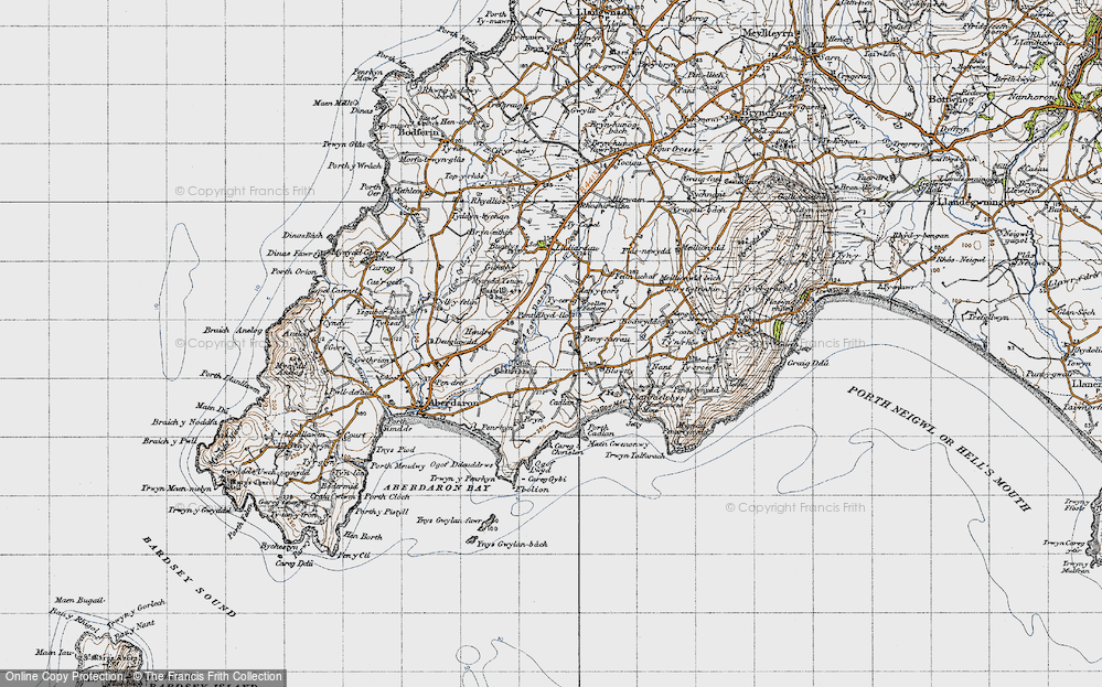 Old Map of Historic Map covering Blawdty in 1947