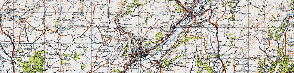 Old map of Penydre in 1947