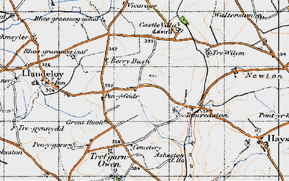 Old map of Berry Bush in 1946