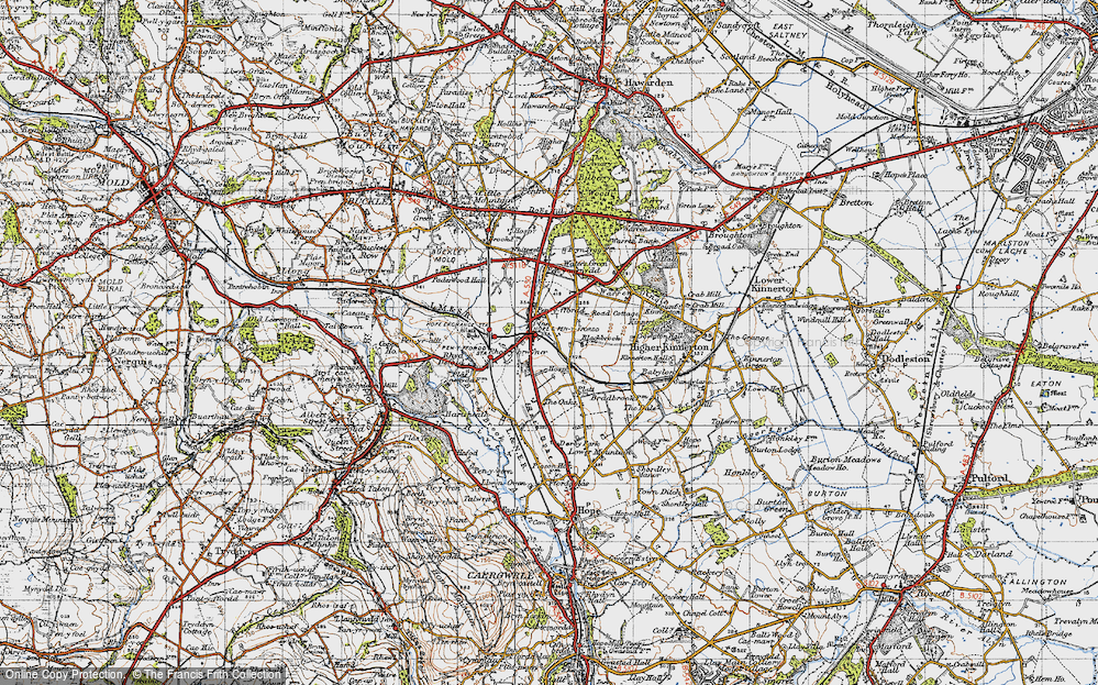 Old Map of Historic Map covering Blackbrook in 1947