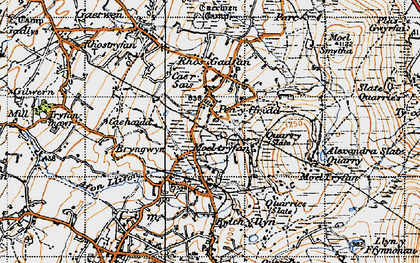 Old map of Penyffridd in 1947