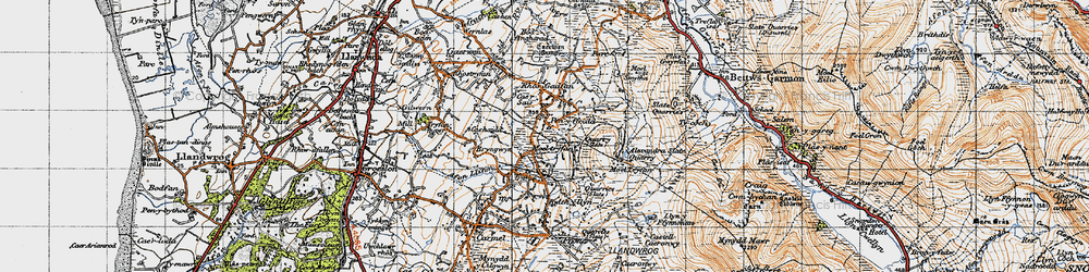 Old map of Penyffridd in 1947