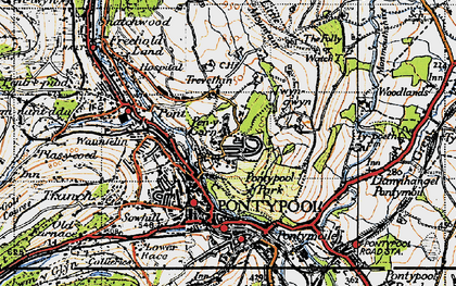 Old map of Penygarn in 1947