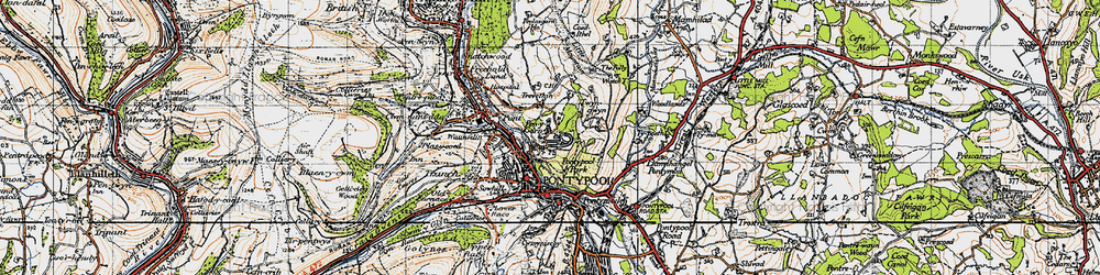 Old map of Penygarn in 1947