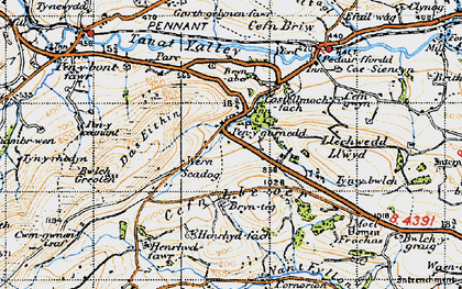 Old map of Bryn-aber in 1947