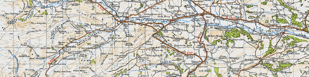 Old map of Penygarnedd in 1947