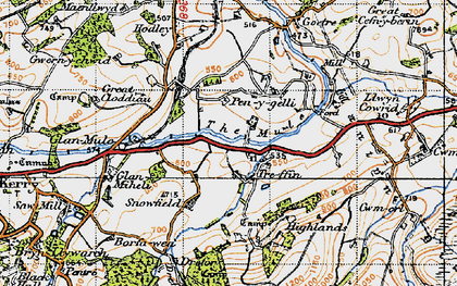 Old map of Penygelli in 1947