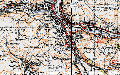 Old map of Penygraig in 1947