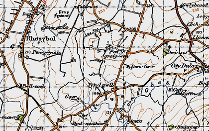 Old map of Penygraigwen in 1947