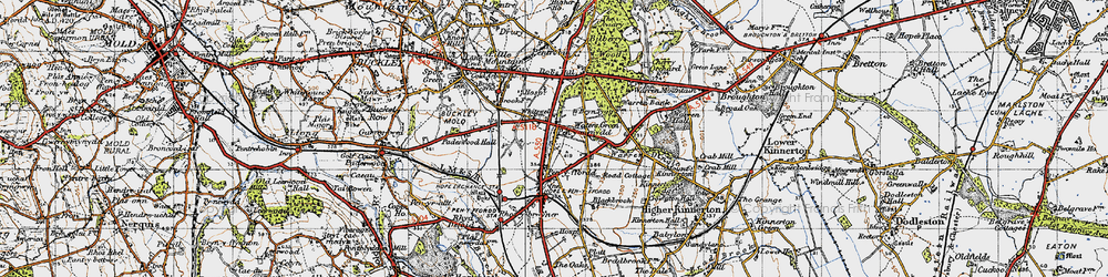 Old map of Penymynydd in 1947