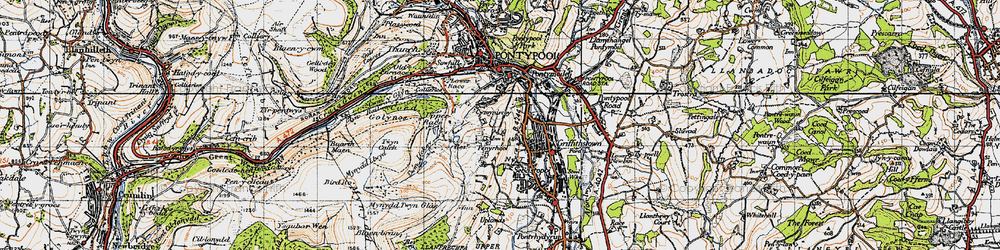 Old map of Penyrheol in 1947