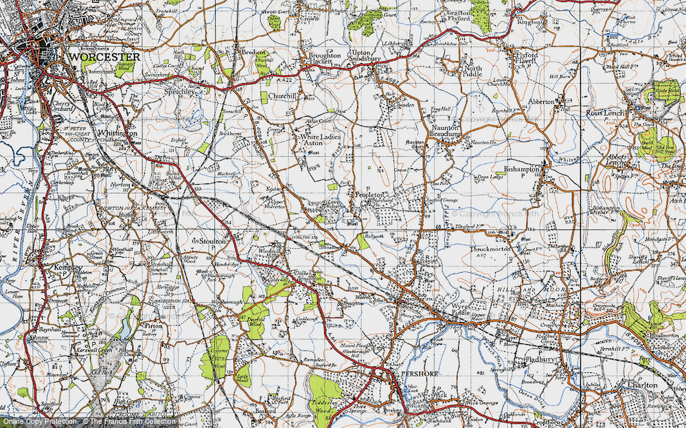 Old Map of Historic Map covering Bow Brook in 1946