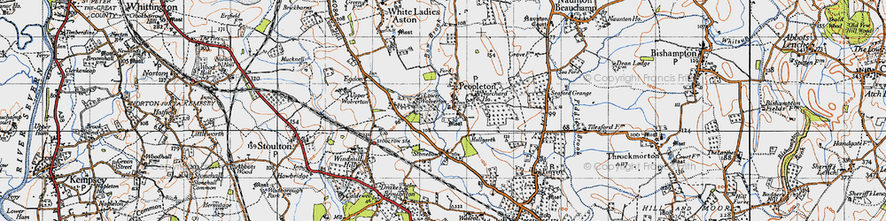 Old map of Peopleton in 1946