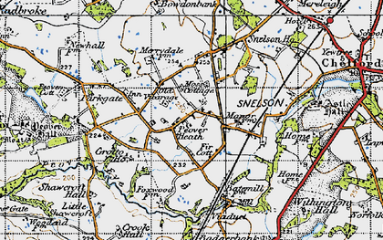 Old map of Peover Heath in 1947