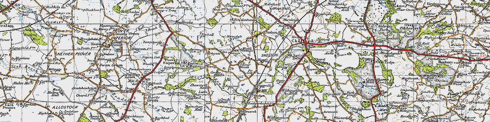 Old map of Peover Heath in 1947