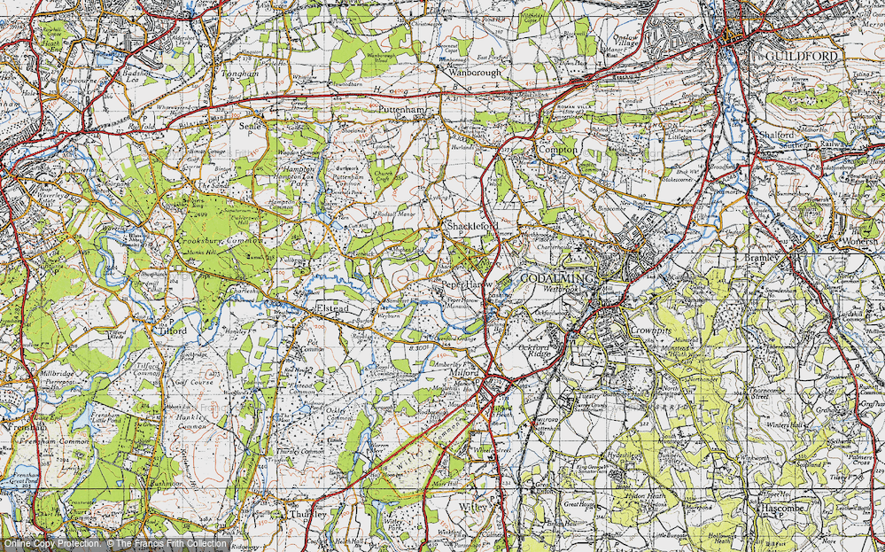 Old Map of Historic Map covering Blacklands in 1940