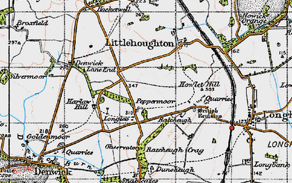 Old map of Peppermoor in 1947