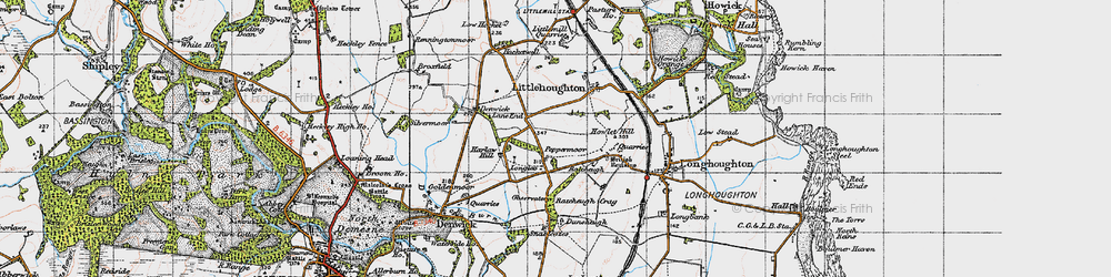 Old map of Peppermoor in 1947