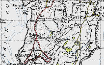 Old map of Percuil in 1946