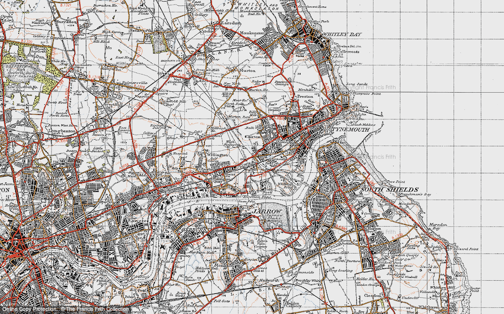 Old Map of Percy Main, 1947 in 1947