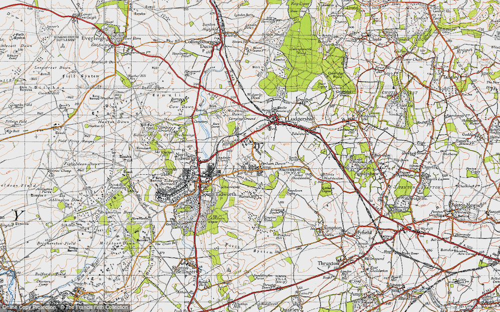 Old Map of Perham Down, 1940 in 1940