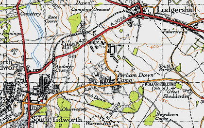 Old map of Perham Down in 1940