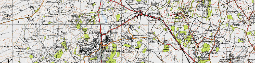 Old map of Perham Down in 1940