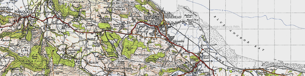 Old map of Periton in 1946