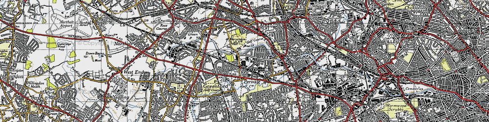 Old map of Perivale in 1945