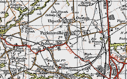 Old map of Perkinsville in 1947