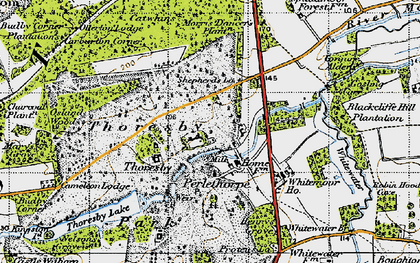 Old map of Perlethorpe in 1947