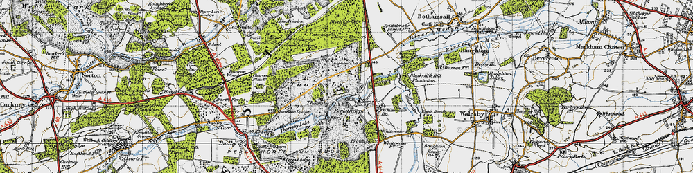 Old map of Perlethorpe in 1947