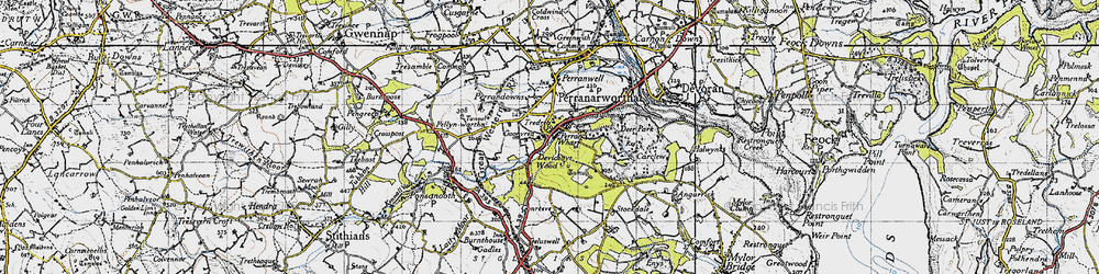 Old map of Perran Wharf in 1946