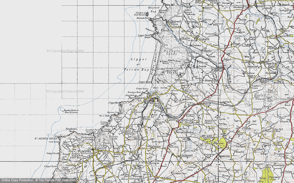 Old Map of Perranporth, 1946 in 1946