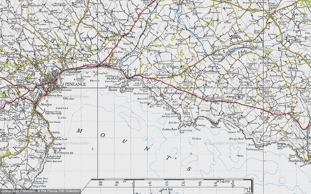 Old Map of Historic Map covering Basore Point in 1946