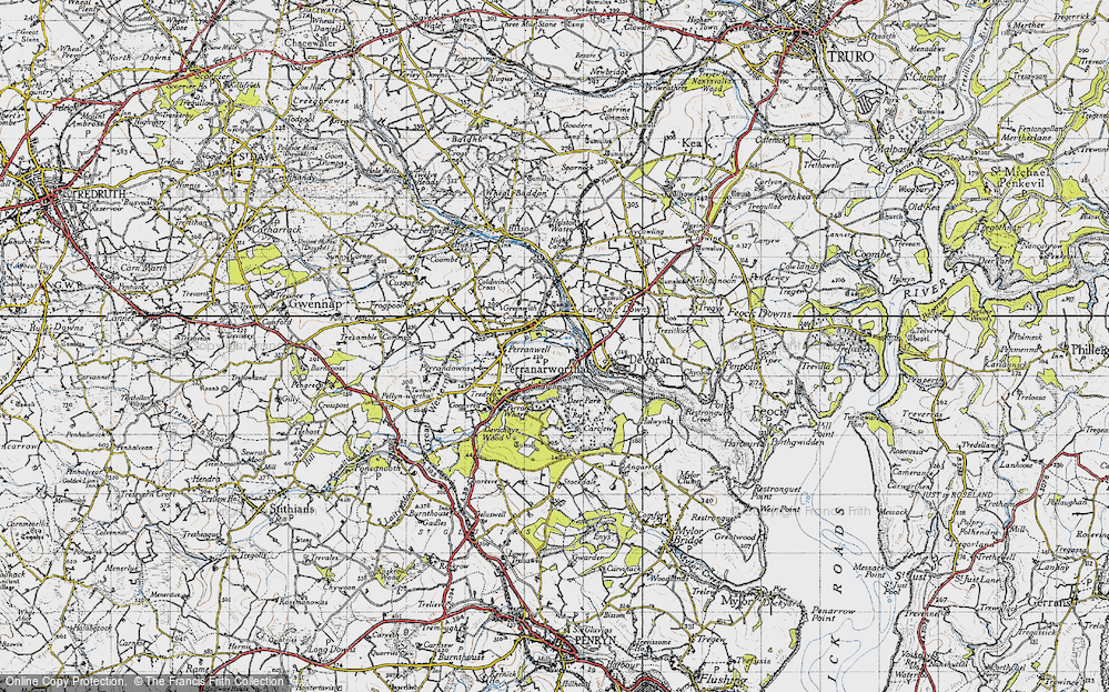 Old Map of Perranwell Station, 1946 in 1946