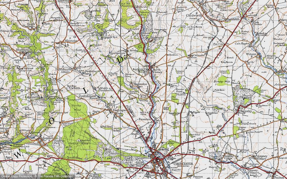 Old Map of Perrott's Brook, 1946 in 1946